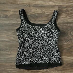 Chic Black and White Lace Camisole